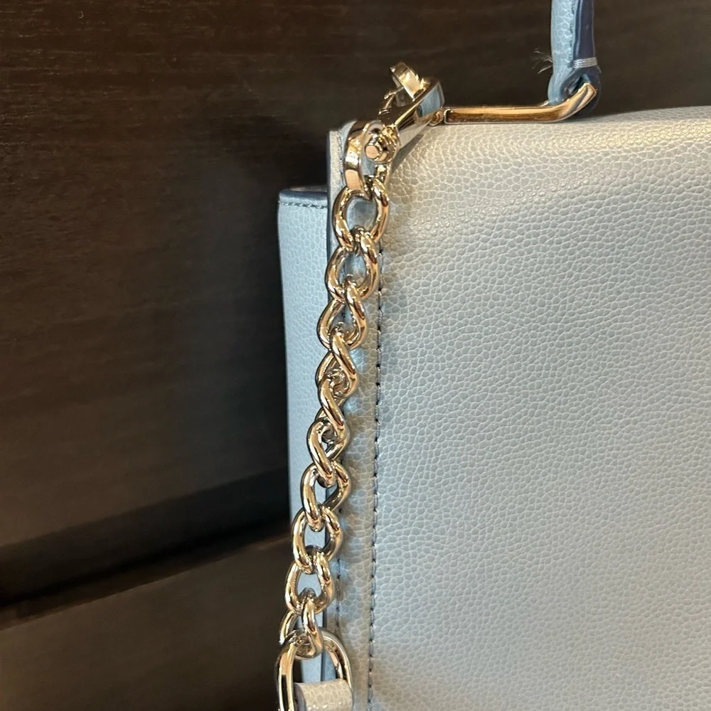 Kate Spade Blue Leather Crossbody Bag with Chain Strap
